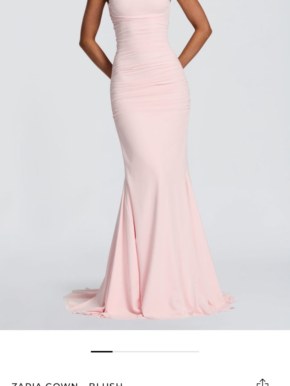 Women's Pink Ruched Maxi Dress - Sleeveless Spaghetti Strap - Picture 3 of 4